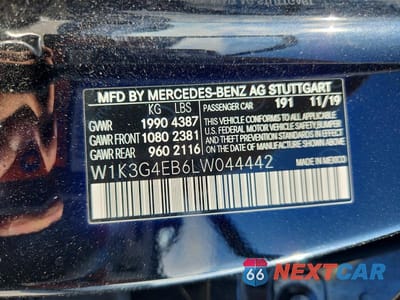 Zdjęcie 13 z 13 samochodu: 2020 MERCEDES-BENZ A 220 VIN:W1K3G4EB6LW044442 - miniatura