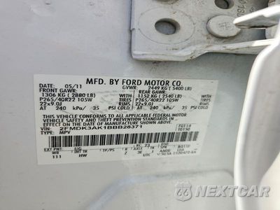 Zdjęcie 13 z 13 samochodu: 2011 FORD EDGE SPORT VIN:2FMDK3AK1BBB28371 - miniatura