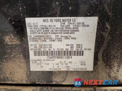 Zdjęcie 12 z 12 samochodu: 2017 FORD TAURUS LIMITED VIN:1FAHP2F80HG113074 - miniatura