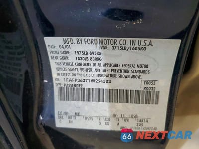 Zdjęcie 12 z 12 samochodu: 2001 FORD FOCUS SE VIN:1FAFP36371W254303 - miniatura