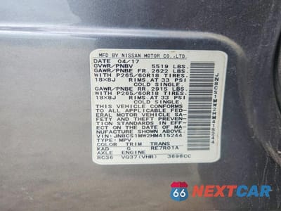 Zdjęcie 12 z 12 samochodu: 2017 INFINITI QX70 BASE VIN:JN8CS1MW2HM415244 - miniatura
