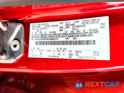 Zdjęcie 13 z 13 samochodu: 2013 FORD ESCAPE SEL VIN:1FMCU9H9XDUB40575 - miniatura