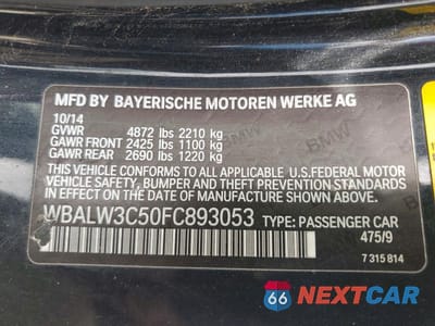 Zdjęcie 12 z 12 samochodu: 2015 BMW 640 I VIN:WBALW3C50FC893053 - miniatura