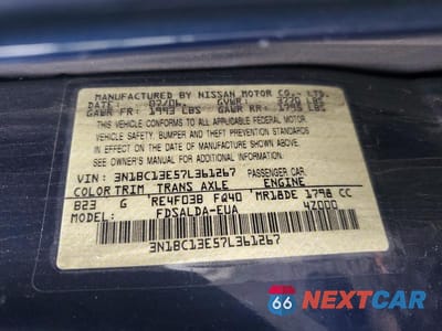 Zdjęcie 12 z 12 samochodu: 2007 NISSAN VERSA 1.8 S VIN:3N1BC13E57L361267 - miniatura