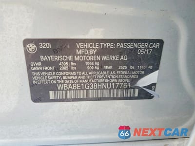 Zdjęcie 12 z 12 samochodu: 2017 BMW 320 I VIN:WBA8E1G38HNU17761 - miniatura