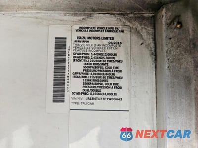 Zdjęcie 13 z 13 samochodu: 2015 ISUZU NPR VIN:JALB4T177F7W00443 - miniatura