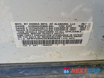 Zdjęcie 13 z 13 samochodu: 2014 ACURA MDX VIN:5FRYD3H23EB003626 - miniatura