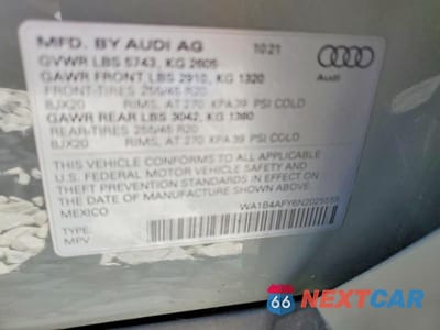 Zdjęcie 12 z 12 samochodu: 2022 AUDI SQ5 PREMIUM PLUS VIN:WA1B4AFY6N2025555 - miniatura