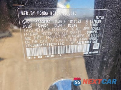 Zdjęcie 12 z 12 samochodu: 2016 HONDA FIT LX VIN:JHMGK5H59GX011343 - miniatura