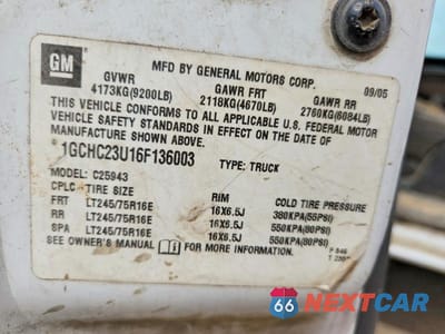 Zdjęcie 12 z 12 samochodu: 2006 CHEVROLET SILVERADO C2500 HEAVY DUTY VIN:1GCHC23U16F136003 - miniatura