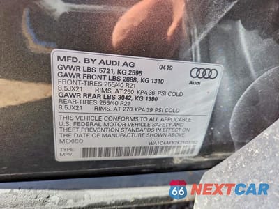 Zdjęcie 13 z 13 samochodu: 2019 AUDI SQ5 PRESTIGE VIN:WA1C4AFY2K2103782 - miniatura
