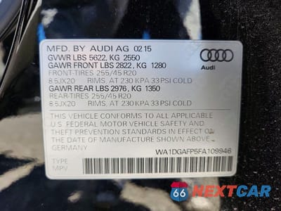 Zdjęcie 12 z 12 samochodu: 2015 AUDI Q5 PREMIUM PLUS VIN:WA1DGAFP5FA109946 - miniatura