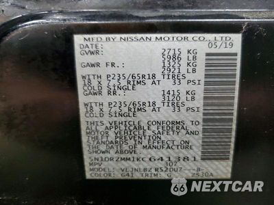 Zdjęcie 13 z 13 samochodu: 2019 NISSAN PATH FINDE VIN:5N1DR2MM1KC641381 - miniatura