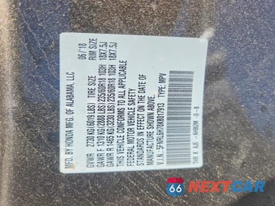Zdjęcie 14 z 14 samochodu: 2019 HONDA ODYSSEY EXL VIN:5FNRL6H78KB017913 - miniatura
