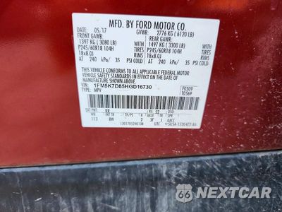 Zdjęcie 13 z 13 samochodu: 2017 FORD EXPLORER XLT VIN:1FM5K7D85HGD16730 - miniatura