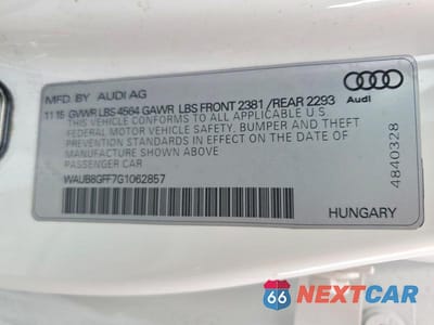 Zdjęcie 13 z 13 samochodu: 2016 AUDI A3 PREMIUM VIN:WAUB8GFF7G1062857 - miniatura