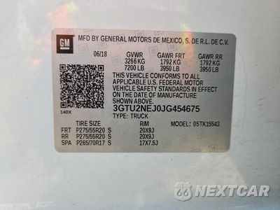 Zdjęcie 12 z 12 samochodu: 2018 GMC SIERRA K1500 SLT VIN:3GTU2NEJ0JG454675 - miniatura