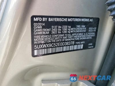 Zdjęcie 12 z 12 samochodu: 2014 BMW X3 XDRIVE28I VIN:5UXWX9C52E0D38378 - miniatura