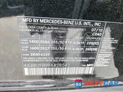 Zdjęcie 13 z 13 samochodu: 2011 MERCEDES-BENZ ML 350 BLUETEC VIN:4JGBB2FB9BA628543 - miniatura