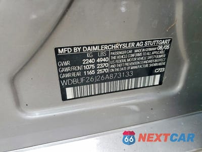 Zdjęcie 12 z 12 samochodu: 2006 MERCEDES-BENZ E 320 CDI VIN:WDBUF26J26A873133 - miniatura
