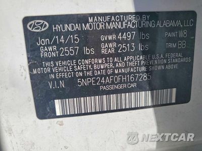 Zdjęcie 12 z 12 samochodu: 2015 HYUNDAI SONATA SE VIN:5NPE24AF0FH167285 - miniatura