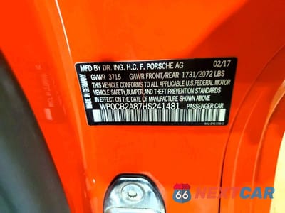 Zdjęcie 13 z 13 samochodu: 2017 PORSCHE BOXSTER S VIN:WP0CB2A87HS241481 - miniatura