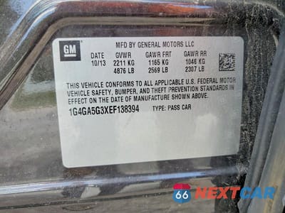Zdjęcie 12 z 12 samochodu: 2014 BUICK LACROSSE VIN:1G4GA5G3XEF138394 - miniatura