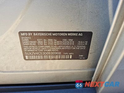 Zdjęcie 13 z 13 samochodu: 2013 BMW X5 XDRIVE35I VIN:5UXZV4C53D0E00908 - miniatura