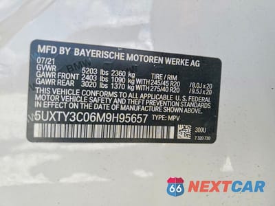 Zdjęcie 13 z 13 samochodu: 2021 BMW X3 SDRIVE30I VIN:5UXTY3C06M9H95657 - miniatura