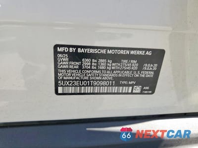 Zdjęcie 13 z 13 samochodu: 2026 BMW X5 XDRIVE40I VIN:5UX23EU01T9098011 - miniatura