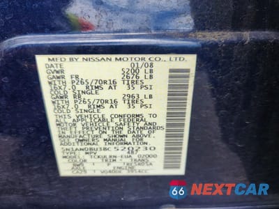 Zdjęcie 13 z 13 samochodu: 2008 NISSAN XTERRA X VIN:5N1AN08U38C520230 - miniatura