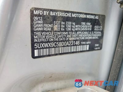 Zdjęcie 12 z 12 samochodu: 2013 BMW X3 XDRIVE28I VIN:5UXWX9C58D0A23146 - miniatura