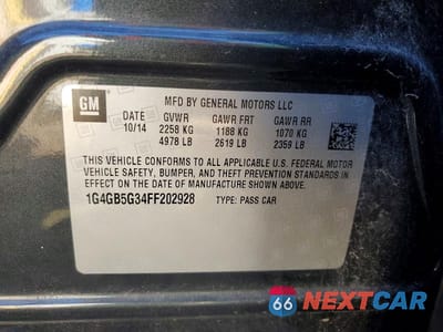 Zdjęcie 12 z 12 samochodu: 2015 BUICK LACROSSE VIN:1G4GB5G34FF202928 - miniatura