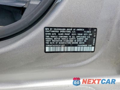 Zdjęcie 12 z 12 samochodu: 2013 VOLKSWAGEN PASSAT S VIN:1VWAP7A37DC071327 - miniatura