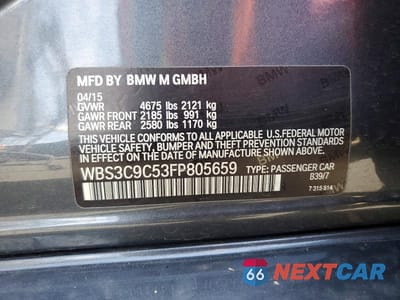 Zdjęcie 12 z 12 samochodu: 2015 BMW M3 VIN:WBS3C9C53FP805659 - miniatura