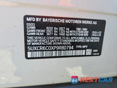 Zdjęcie 13 z 13 samochodu: 2023 BMW X5 XDRIVE40I VIN:5UXCR6C0XP9R80794 - miniatura