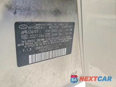 Zdjęcie 12 z 12 samochodu: 2007 HYUNDAI ELANTRA GLS VIN:KMHDU46D37U216155 - miniatura