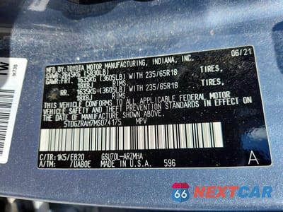 Zdjęcie 13 z 13 samochodu: 2021 TOYOTA HIGHLANDER XLE VIN:5TDGZRAH7MS074175 - miniatura