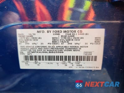 Zdjęcie 13 z 13 samochodu: 2020 FORD EDGE SEL VIN:2FMPK4J99LBB25509 - miniatura