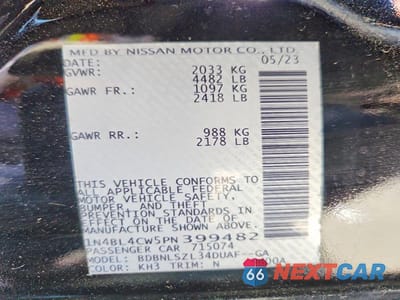 Zdjęcie 12 z 12 samochodu: 2023 NISSAN ALTIMA SR VIN:1N4BL4CW5PN399482 - miniatura