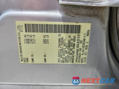 Zdjęcie 12 z 12 samochodu: 2011 NISSAN MAXIMA 3.5 S VIN:1N4AA5AP6BC864939 - miniatura