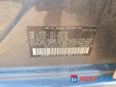Zdjęcie 12 z 12 samochodu: 2019 SUBARU IMPREZA VIN:4S3GKAA68K3612837 - miniatura