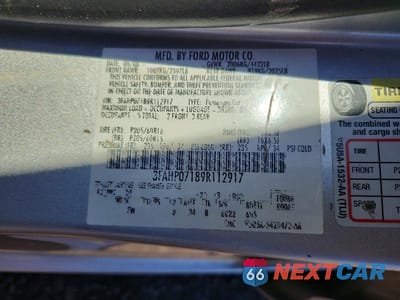 Zdjęcie 12 z 12 samochodu: 2009 FORD FUSION SE VIN:3FAHP07189R112917 - miniatura