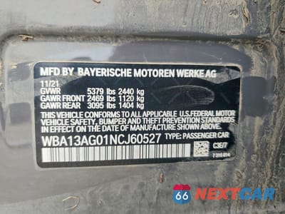 Zdjęcie 12 z 12 samochodu: 2022 BMW 530E VIN:WBA13AG01NCJ60527 - miniatura
