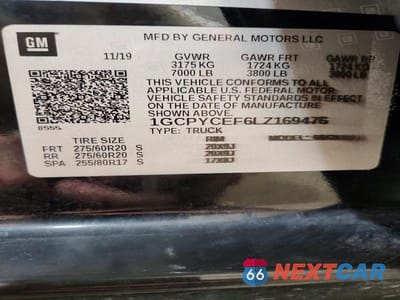 Zdjęcie 12 z 12 samochodu: 2020 CHEVROLET SILVERADO K1500 TRAIL BOSS CUSTOM VIN:1GCPYCEF6LZ169476 - miniatura