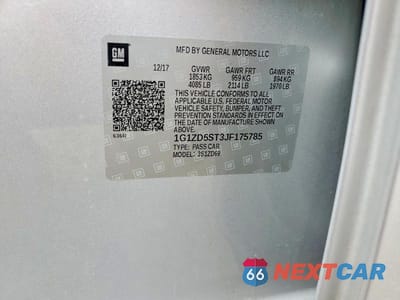 Zdjęcie 13 z 13 samochodu: 2018 CHEVROLET MALIBU LT VIN:1G1ZD5ST3JF175785 - miniatura