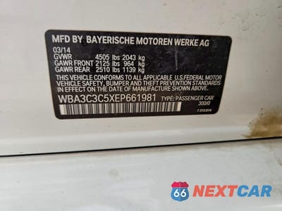 Zdjęcie 12 z 12 samochodu: 2014 BMW 320 I XDRIVE VIN:WBA3C3C5XEP661981 - miniatura