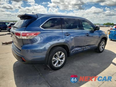 Trzecie zdjęcie samochodu z tyłu: 2014 TOYOTA HIGHLANDER XLE VIN:5TDKKRFH3ES037715 - miniatura