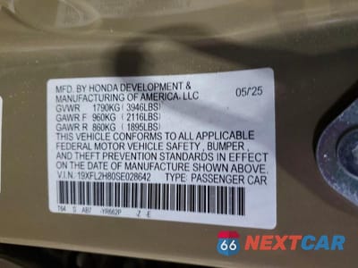 Zdjęcie 12 z 12 samochodu: 2025 HONDA CIVIC SPORT VIN:19XFL2H80SE028642 - miniatura