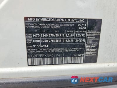 Zdjęcie 13 z 13 samochodu: 2011 MERCEDES-BENZ GL 450 4MATIC VIN:4JGBF7BEXBA699431 - miniatura
